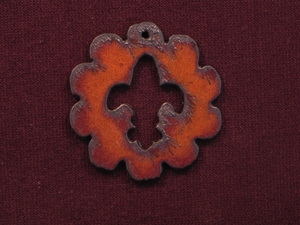 Rusted Iron Scallop With Fleur De Lis Cut Out Pendant