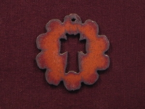 Rusted Iron Scallop With Cross Cut Out Pendant