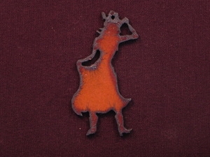 Rusted Iron Cowgirl Pendant
