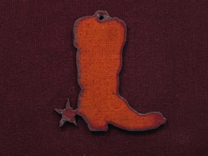 Rusted Iron Cowboy Boot Pendant