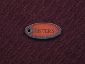 Rusted Iron Oval Sisters Pendant With One Hole