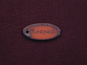Rusted Iron Oval Kindness Pendant With One Hole
