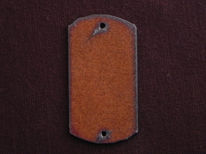 Rusted Iron Dog Tag Two Hole Pendant