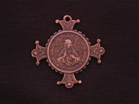 Vintage Replica Jesus On Cross Medallion Antique Copper Colored Pendant