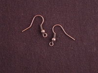 Ear Wires Antique Copper Colored Brass Coil & Ball