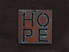 Rusted Iron Square With HOPE Pendant