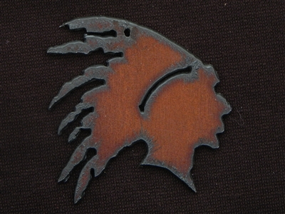 Rusted Iron Indian Head Pendant