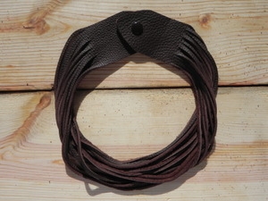 Leather Shredded Necklace Cocoa Brown