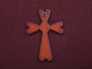 Rusted Iron Heart Ends Cross Pendant