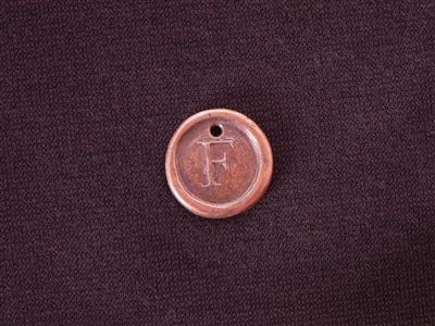 Initial F Antique Copper Colored Wax Seal