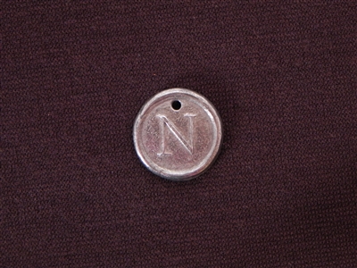 Initial N Antique Silver Colored Wax Seal