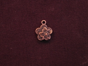 Charm Antique Copper Colored Flower On Flower