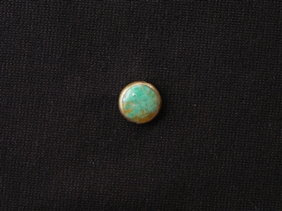 Gold Trimmed Turquoise Coin Bead