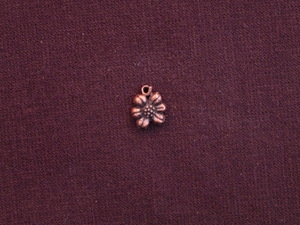 Charm Antique Copper Colored Itty Bitty Flower
