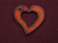 Rusted Iron Funky Heart Cut Out Pendant