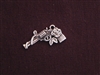 Charm Silver Colored Gun With Roses