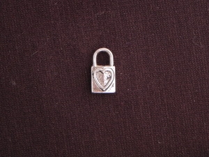 Charm Silver Colored Lock With Heart