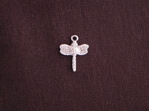 Charm Silver Colored Tiny Dragonfly