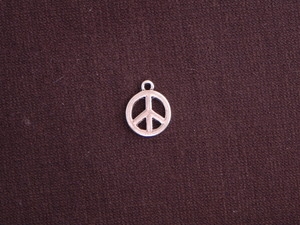 Charm Silver Colored Itty Bitty Peace Sign