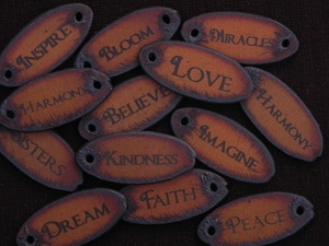 10 Oval Rusted Iron Inspirational Pendants (Mix & Match) for $35.00