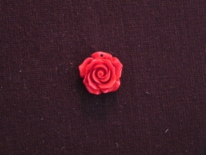 Rose Red Acrylic Resin Full Top Drilled Hole
