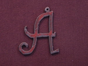 Rusted Iron Initial A Pendant