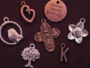 100 Antique Copper Colored, Antique Bronze Colored Or Silver Colored Charms (Mix & Match) for $100.00