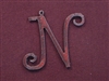 Rusted Iron Initial N Pendant
