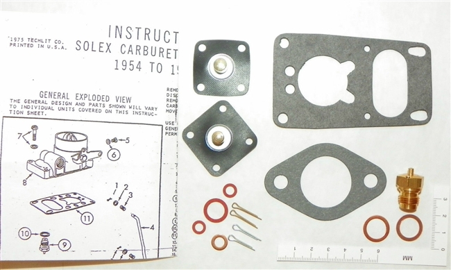 1954 - 60 1200cc Volkswagen Carburetor Repair Kit VW Solex SL-1 NEW