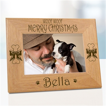 Woof Woof Merry Christmas Dog Frame