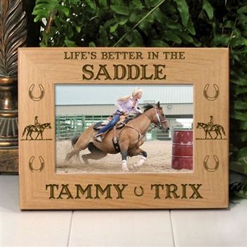'Life's Better In The Saddle' Personalized Horse Frame
