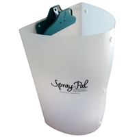 The Spray Pal splatter shield makes spraying cloth diapers EASY.