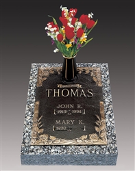 Dynasty Rose Double Interment Bronze Grave Marker