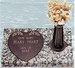 Heart Side Infant Memorial Bronze Grave Marker