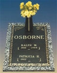 Oakleaf Double Interment Memorial Bronze Grave Marker