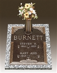 Pine Double Interment Memorial Bronze Grave Marker