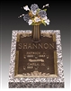 Rose Double Interment Memorial Bronze Grave Marker