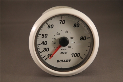 Bullet Speedometer Gauge with Bullet Logo Black or White