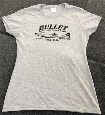 Bullet Logo Vintage Style Ladies Cut Heather T-shirt