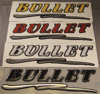 SMALL BULLET FLARE DECAL, USED ON TRAILER BOW STOPS AND ACCESSORIES