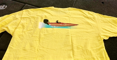 Bullet Graphic Boat Running T-Shirt Yellow with Graphics