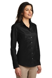 Port Authority® Ladies  Long Sleeve Carefree Poplin Dress Shirt ( LW100)