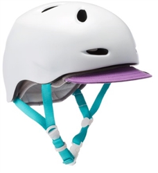 Bern Berkeley - Satin White (with Purple Visor and Blue Straps)