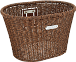 Electra Plastic Woven Basket - Dark Brown