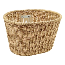 Electra Plastic Woven Basket - Light Brown