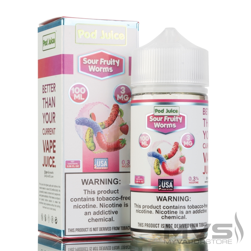 Sour Fruity Worms by Pod Juice - 100ml