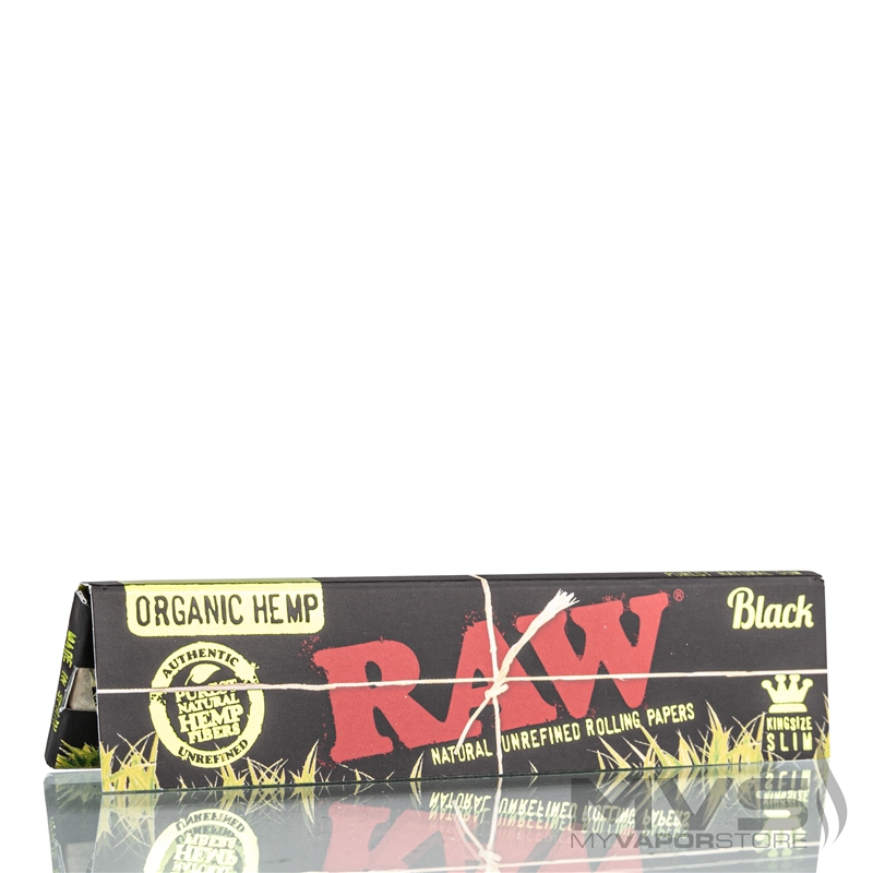 RAW Black Organic Hemp Rolling Papers - King Size Slim