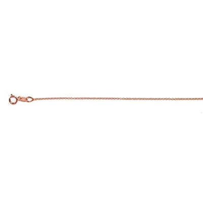 pink gold and white gold cable necklace 1.1mm