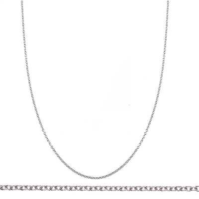 gold and white gold cable necklace 1.1mm
