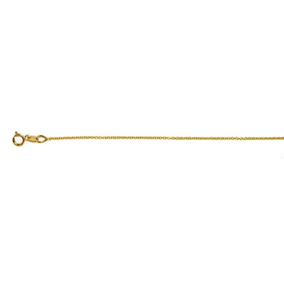 yellow rose and white gold cable necklace 1.1mm